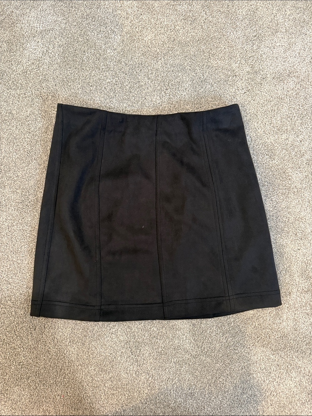Altar'd State Black Structured suede Mini Skirt